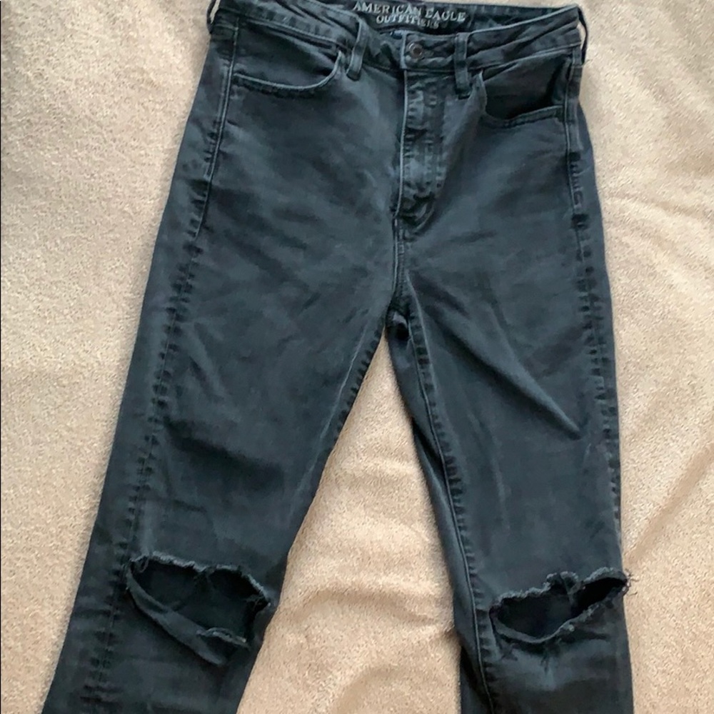 black ripped jeans